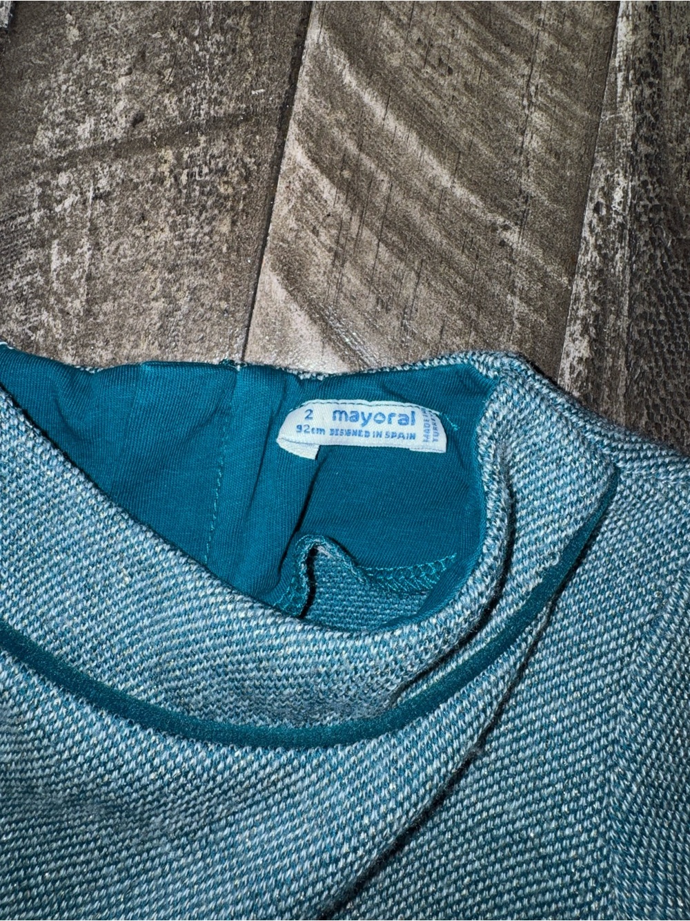 Mayoral Teal Blue Long Sleeve Formal Dress for Girls - Picture 3 of 3
